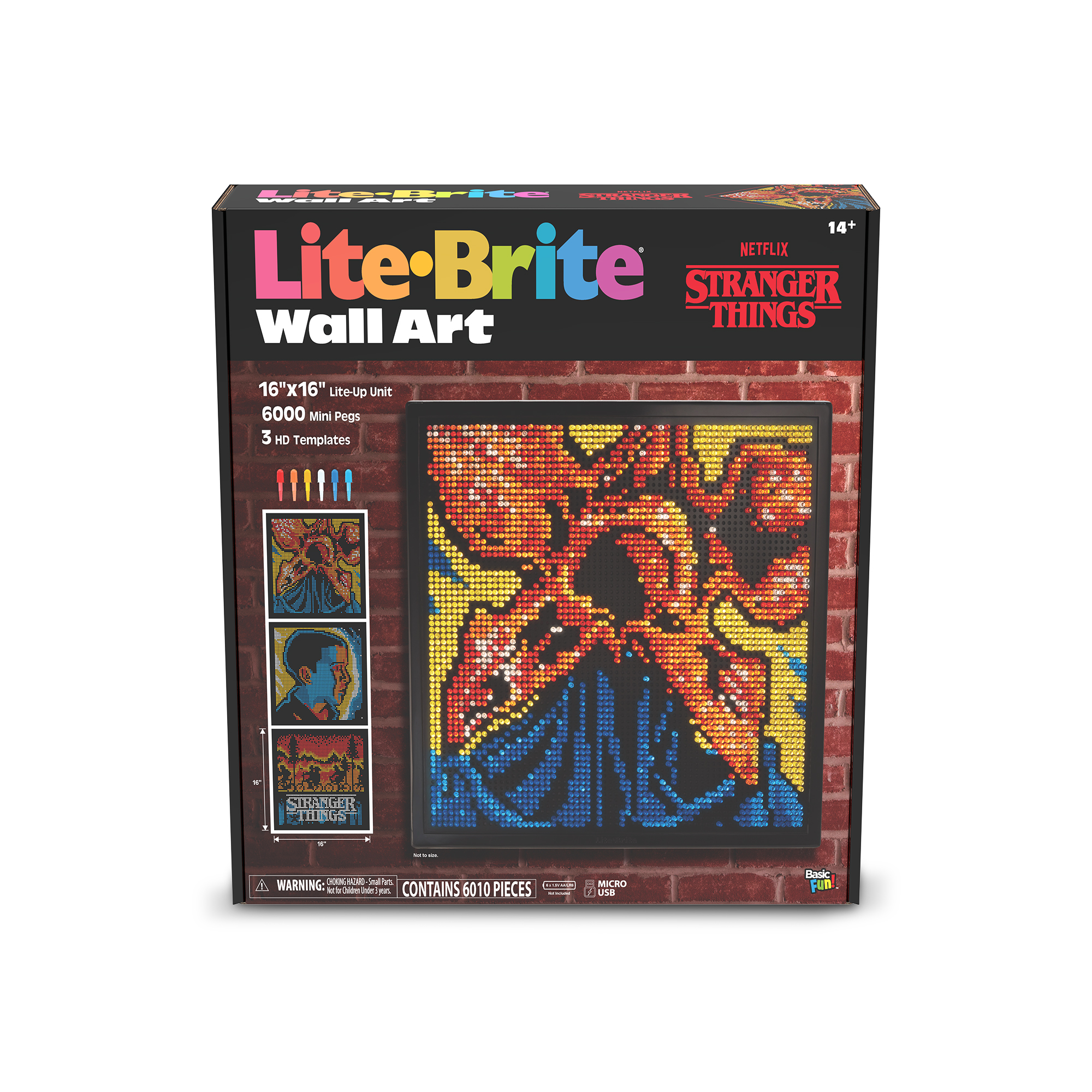 Netflix Streaming Stranger Things Lite-Brite Deluxe Wall Art - 16 x 16,  Includes three HD Stranger Things designs: Demogorgon, Eleven, and The  Upside Down 